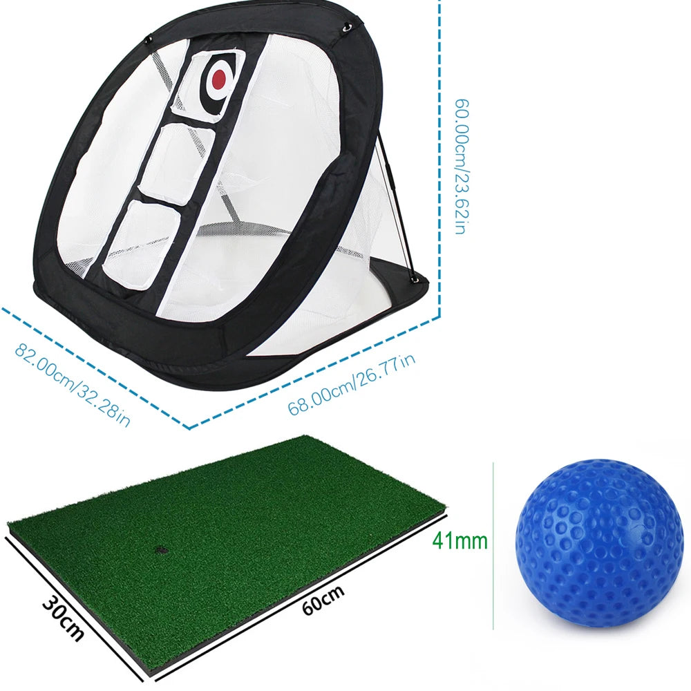 Pop-Up Golf Chipping Net with Mat - Improve Your Game Now!