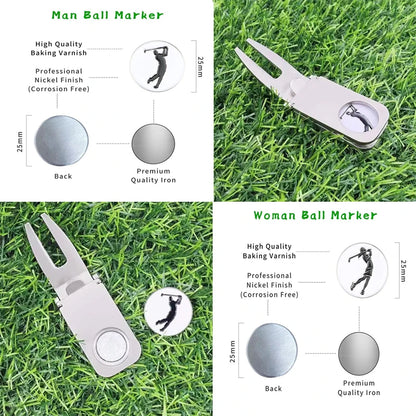 Magnetic Golf Divot Repair Tool with Cigar Holder & Marker