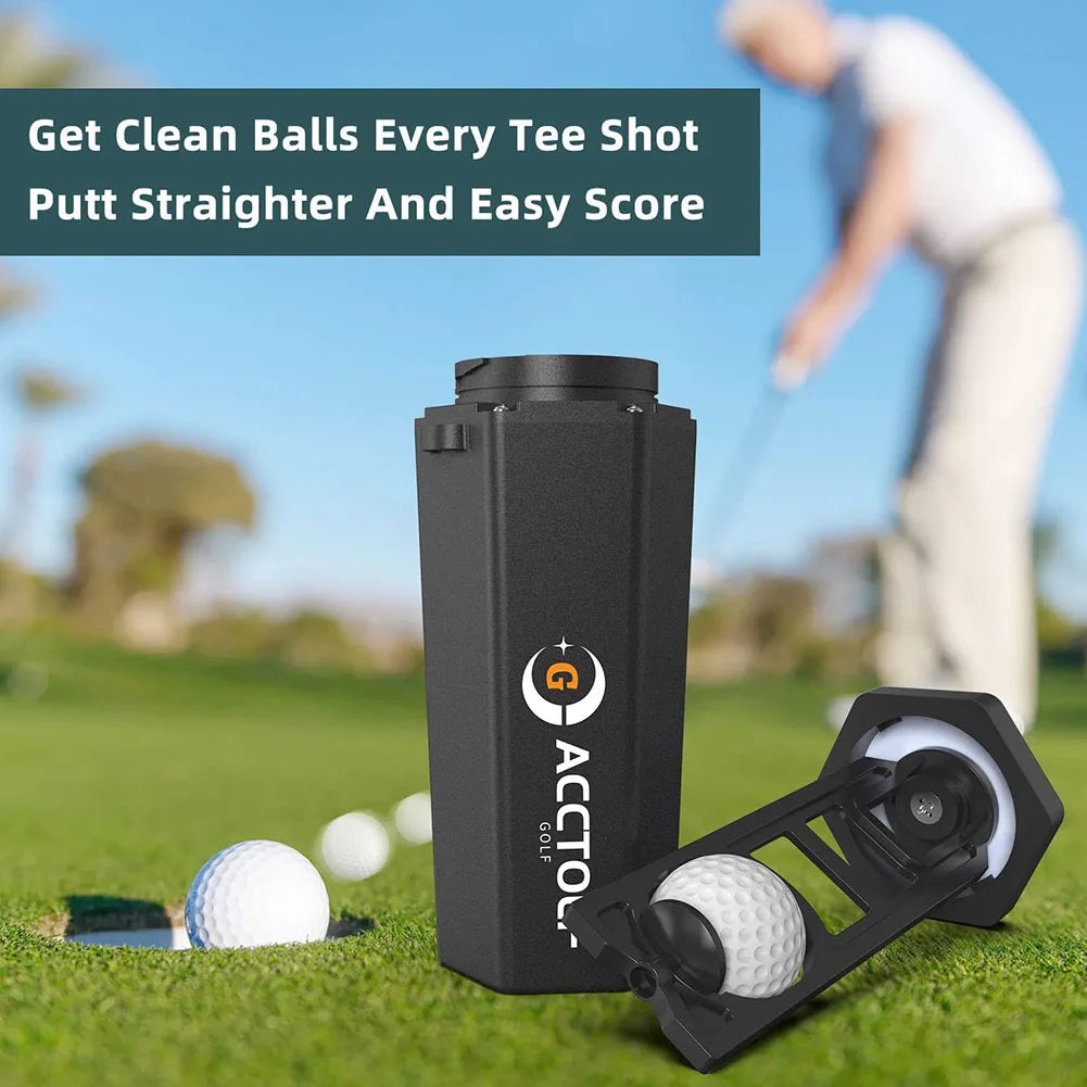 Portable Golf Ball Washer with Towel & Cup Holder