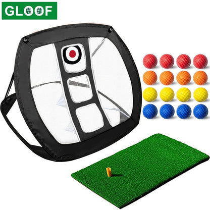 Pop-Up Golf Chipping Net with Mat - Improve Your Game Now!